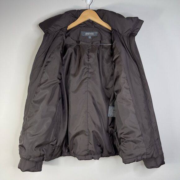 Kenneth Cole Reaction Zip Up Puffer Down Jacket Brown Size M Outdoor - Picture 3 of 9